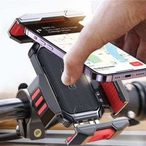 Joyroom JR-ZS265 univerzális fém biciklis és motoros telefontartó fekete-piros-4