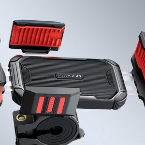 Joyroom JR-ZS265 univerzális fém biciklis és motoros telefontartó fekete-piros-2