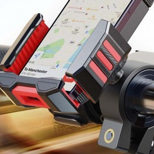Joyroom JR-ZS265 univerzális fém biciklis és motoros telefontartó fekete-piros-3
