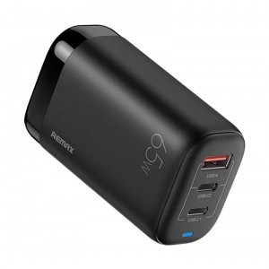 Remax RP-U55 hálózati töltő adapter 2x USB-C, USB-A 65W (fekete)-1