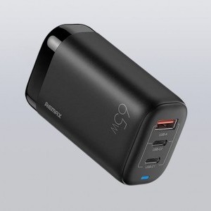 Remax RP-U55 hálózati töltő adapter 2x USB-C, USB-A 65W (fekete)-2