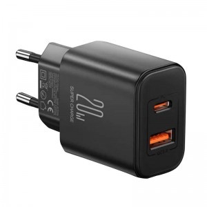 Joyroom JR-TCF05 hálózati töltő adapter USB-A QC3.0, USB-C PD 20W (fekete)