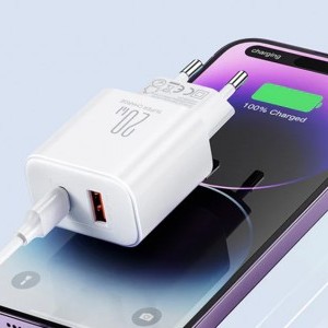 Joyroom JR-TCF05 hálózati töltő adapter USB-A QC3.0, USB-C PD 20W (fekete)-4