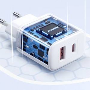 Joyroom JR-TCF05 hálózati töltő adapter USB-A QC3.0, USB-C PD 20W (fekete)-3