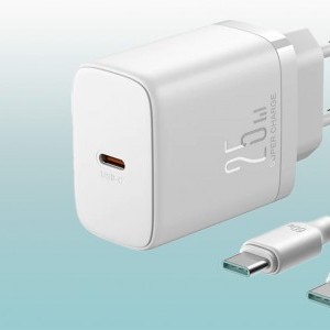  Joyroom JR-TCF11 hálózati töltő adapter USB-C 25W + USB-C - USB-C kábel 1m fehér