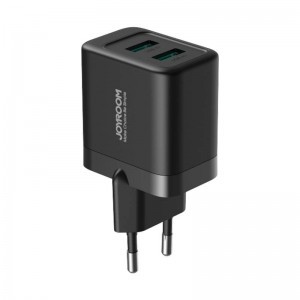 Joyroom JR-TCN01 hálózati töltő adapter 2x USB-A 2.4A fekete-5