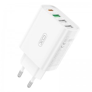 XO L120 hálózati töltő adapter 3x USB-A, 1x USB-C, 18W (fehér)