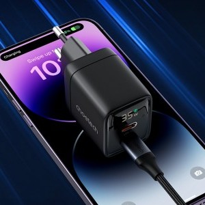 Choetech PD6051 hálózati töltő adapter GAN3 USB-C + USB-C PD 35W (fekete)