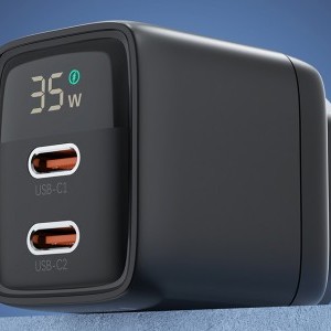 Choetech PD6051 hálózati töltő adapter GAN3 USB-C + USB-C PD 35W (fekete)-5