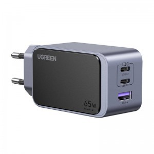 Ugreen Nexode Air 65W hálózati töltő adapter 1x USB-A + 2x USB-C (szürke)