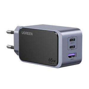 Ugreen Nexode Air 65W hálózati töltő adapter 1x USB-A + 2x USB-C (szürke)-0