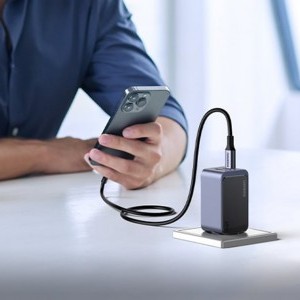 Ugreen Nexode Air 65W hálózati töltő adapter 1x USB-A + 2x USB-C (szürke)