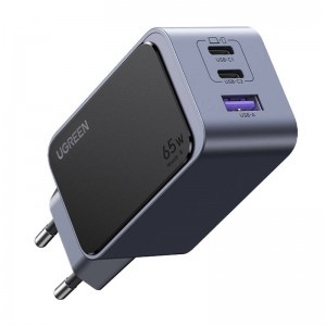 Ugreen Nexode Air 65W hálózati töltő adapter 1x USB-A + 2x USB-C (szürke)