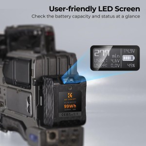 KF Concept 99Wh mini V Mount akkumulátor 14.8V 6700mAh, 65W PD USB-C, USB-A, BP, D-TAP (KF28.0024)-6