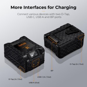 KF Concept 99Wh mini V Mount akkumulátor 14.8V 6700mAh, 65W PD USB-C, USB-A, BP, D-TAP (KF28.0024)-5