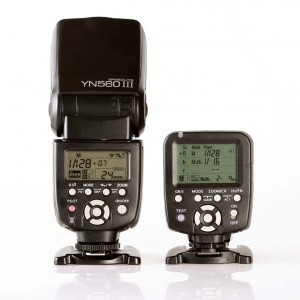 Két vakus szett 560 III vaku + 560 TX + ernyő + állvány + ernyőtartó gömbfej-3