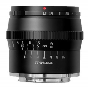 TTartisan 50mm f/1.2 M43 mount fekete