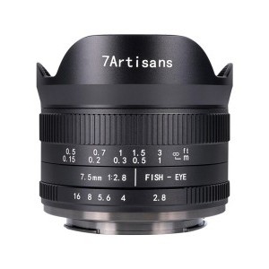 7Artisans 7.5mm f/2.8 Mark II fekete objektív (Fujifilm X)