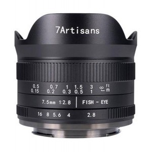 7Artisans 7.5mm f/2.8 Mark II fekete objektív (RF mount)-0