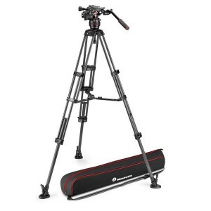 Manfrotto Nitrotech 608 video fej + karbon állvány középterp., ikerláb