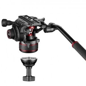 Manfrotto Nitrotech 608 video fej + karbon állvány középterp., ikerláb-1