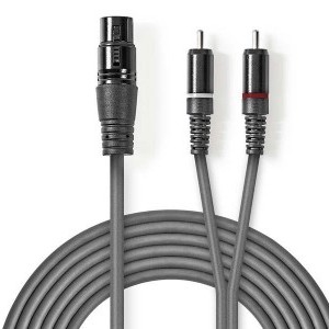 Valueline XLR audio kábel 3pin aljzat - 2x RCA dugó 3m