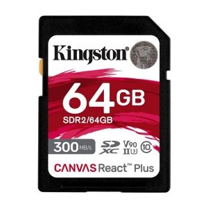 Kingston SDXC 64GB Canvas React Plus UHS-II 300R/260W U3 V90