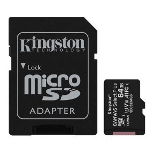 Kingston MicroSDXC 64GB Canvas Select Plus 100R A1 C10 memóriakártya + adapter