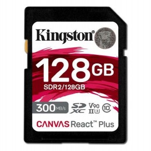 Kingston SDXC 128GB Canvas React Plus UHS-II 300 mb/s