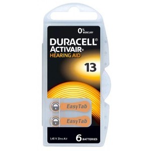 Duracell DA 13 (in B6) activair hallókészülék elem