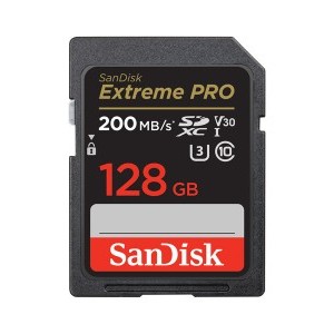 Sandisk 128GB SDXC Extreme Pro 200/90MB/s CL10 U3 V30 memóriakártya