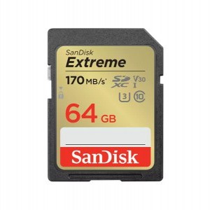 Sandisk 64GB Extreme SDXC 170mb/s / 80mb UHS-I CL10 U3 V30 memóriakártya-0