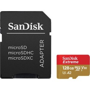 Sandisk 128gb MicroSDXC Extreme memóriakártya + Adapter 190 mb/s /90 mb/s UHS-I V30 A2 C10 U3 + Rescue Pro Deluxe szoftver