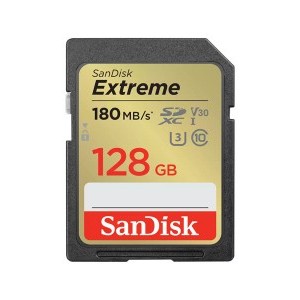 Sandisk 128GB Extreme SDXC 180mb/s / 90mb UHS-I CL10 U3 V30 memóriakártya