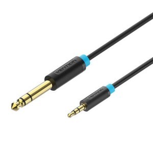 Audio Kábel TRS 3.5mm - 6.35mm Vention BABBG 1,5m, Fekete-0