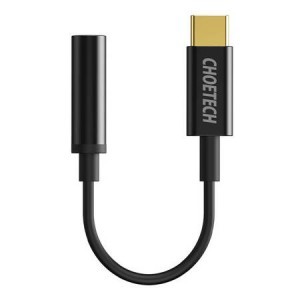 USB-C - Jack 3.5mm Audio Jack adapter Choetech AUX003 USB-C 3,5 mm-es  (fekete) DAC kábel