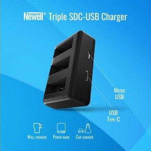 Newell SDC-USB Tripla töltő AHDBT-901 akkumulátorhoz-4