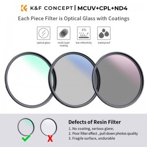 K&F Concept 52mm MCUV+CPL+ND4 szűrő kit-1