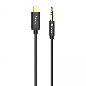 Baseus Yiven USB-C - 3.5 mm-es mini jack audio kábel, 1.2 m (fekete)-0