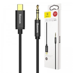 Baseus Yiven USB-C - 3.5 mm-es mini jack audio kábel, 1.2 m (fekete)-1