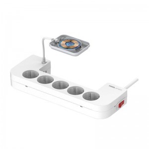 LDNIO SN5311W Management hálózati elosztó doboz vezeték nélküli töltővel 5x AC, 2x USB-A, 1x USB-C, 2m-5