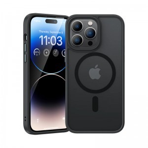 Benks Etui Magnetic Mist Metal Frame tok for iPhone 15 Pro fekete