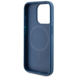 Original Case GUESS hardcase 4G Collection Leather Metal Logo MagSafe GUHMP14XG4GFRB for iPhone 14 Pro Max kék tok