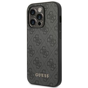 Original Case GUESS Hardcase 4G Metal Gold Logo GUHCP14XG4GFGR for iPhone 14 Pro Max Grey tok