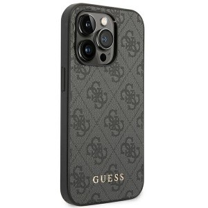 Original Case GUESS Hardcase 4G Metal Gold Logo GUHCP14XG4GFGR for iPhone 14 Pro Max Grey tok