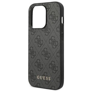 Original Case GUESS Hardcase 4G Metal Gold Logo GUHCP14XG4GFGR for iPhone 14 Pro Max Grey tok