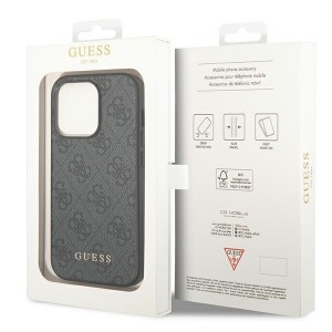 Original Case GUESS Hardcase 4G Metal Gold Logo GUHCP14XG4GFGR for iPhone 14 Pro Max Grey tok