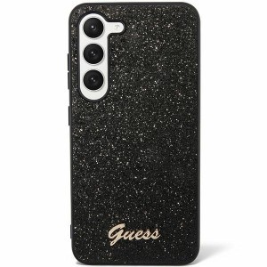 Original Case GUESS - hardcase Glitter Script GUHCS24SHGGSHK Samsung Galaxy S24 tok fekete