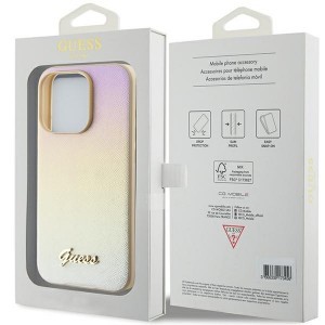 Original Case GUESS hardcase Saffiano Iridescent Script GUHCP14XPSAIRSD iPhone 14 Pro Max tok arany