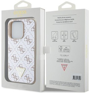 Original Case GUESS hardcase 4G Triangle Metal Logo GUHCP15LPG4GPH for Iphone 15 Pro white tok